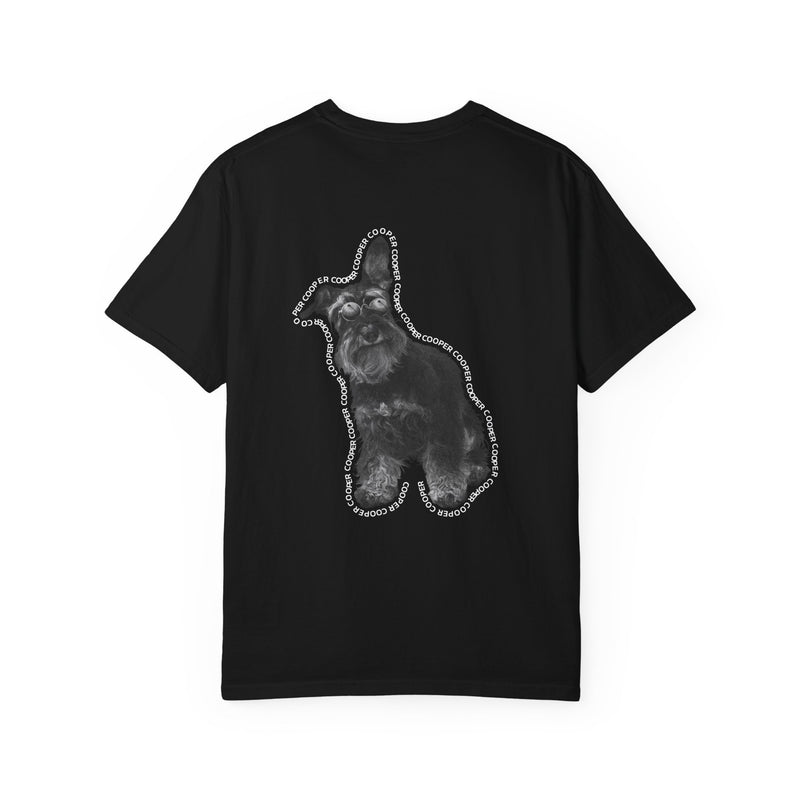 Custom pet studio tee, black, full back print