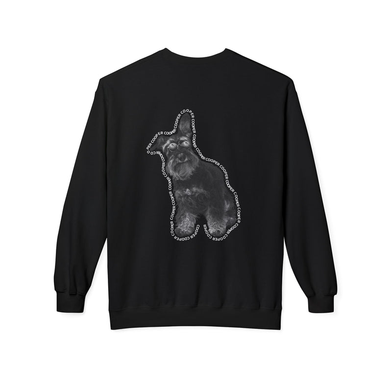 Custom pet studio sweatshirt, black, full back print