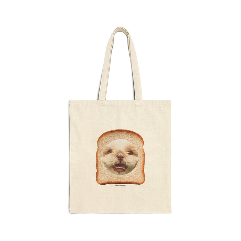 Funny custom pet toast canvas tote bag, natural
