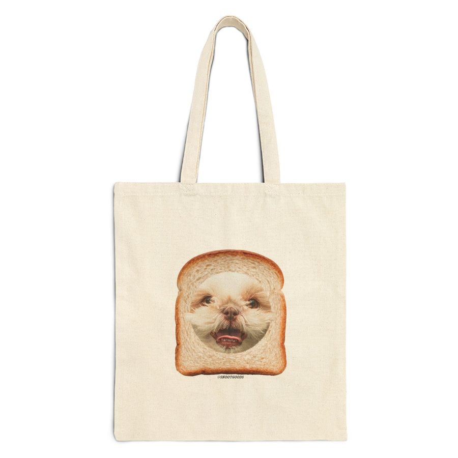 Bread design on a natural cotton tote bag